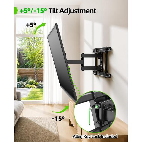 USX MOUNT UL Listed TV Wall Mount for 42-84 TVs up to 110lbs and 8-24 Wood Studs, TV Mount with Tilt, Swivel & Extension, Wall Mounts Bracket with Dual Articulating Arms, Max VESA 600x400mm