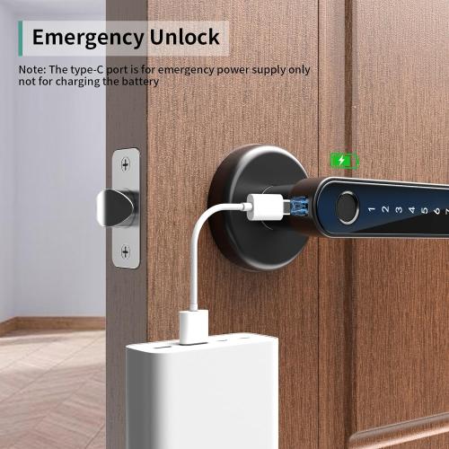 IRONZON Fingerprint Door Lock Biometric Door Lock with Keypad with Handle for Home Hotel Office Apartment Bedroom