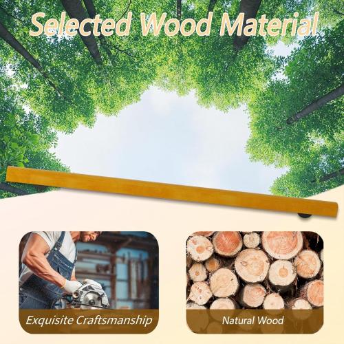 10FT Wooden Stair Railing Indoor, Wall Railings for Stairs, Hand Rails for Indoor Stairs, Non-Slip Stair Handrail for Home Garden Corridor Lofts Kindergarten Guardrail(4 Sections, 4 x 2.5FT)