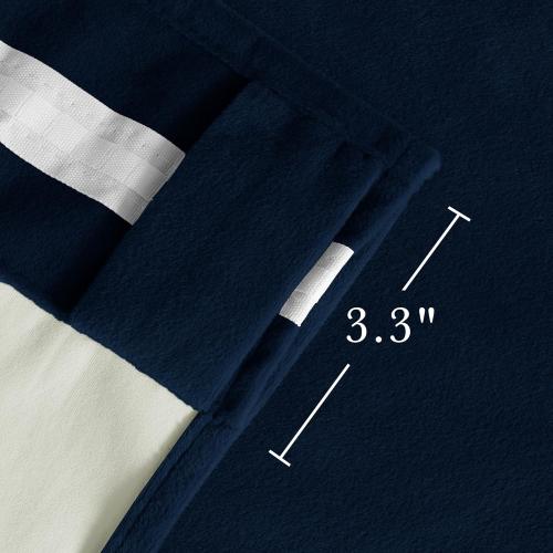 PONY DANCE 100% Blackout Cutains 90 inch Length 2 Panels Set, Navy Blue Velvet Thermal Insulated Window Drapes for Bedroom, Luxury Black Out Rod Pocket Back Tab Curtains for Living Room, W52 x L90