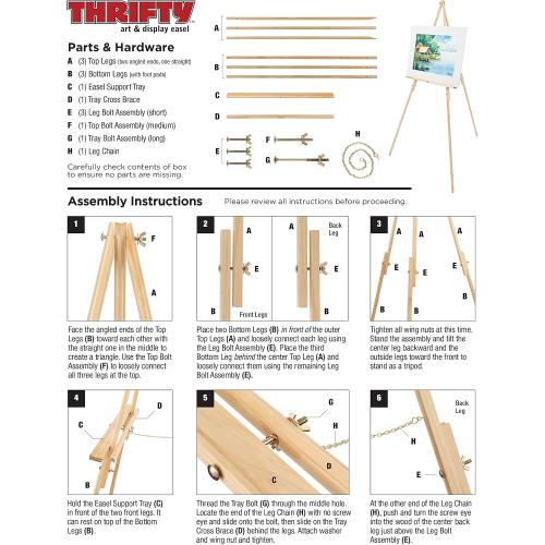 TRIPOD EASEL - LIGHT WEIGHT & EASY ASSEMBLY - MAX HEIGHT: 63.