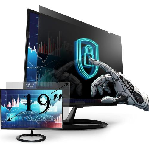 Privacy Screen Filter for 19 inches Desktop Computer Monitor, Screen Protector size is 16.1 inch width x 10.1 inch height. Anti Blue Light and Anti Glare