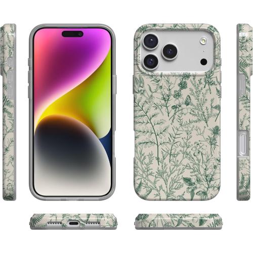 Casely iPhone 17 Pro Case | Sage Garden | Green Floral | Compatible with MagSafe | Classic Ultra Slim Design