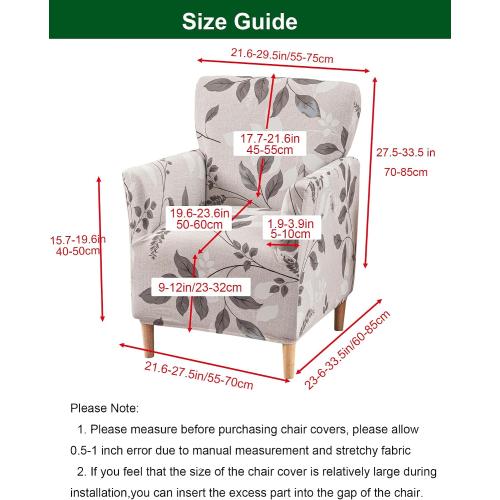 CRFATOP Stretch Mid Century Modern Armchair Slipcover 1-Piece Accent Chair Covers with Arms Soft Chair Slipcovers for Living Room Armchair Furniture Protector Office Reception Reading Sofa,A19