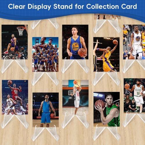 Acrylic Card Display Stands, 36 PCS Card Stands for Sports Cards, Clear Mini Easel Stand Holder for Challenge Coin Graded Card Sports Card PSA Card Baseball Card (36)