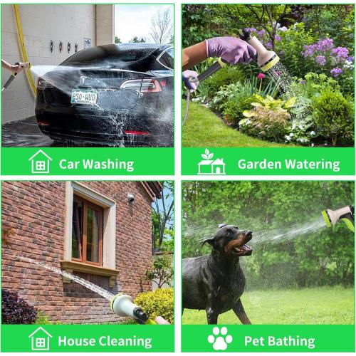 Green and Black Stainless Steel Metal Garden Hose Lightweight, Puncture & Rust Proof Heavy Duty Water Hose for Yard, RV, Garden, Outdoor