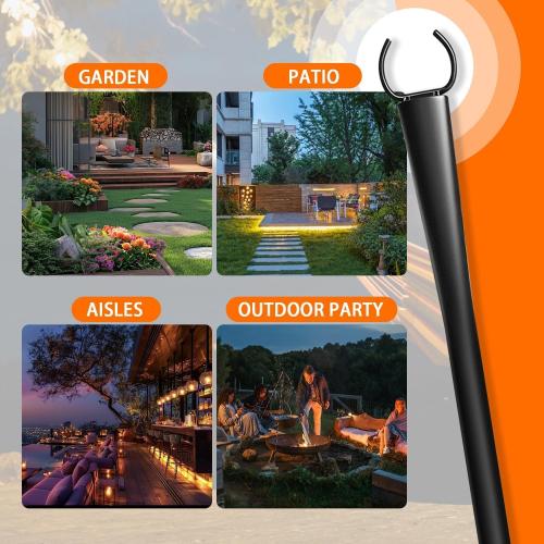 4 Pack 10Ft String Light Poles, Metal Poles with Fork for Outside Lights,Outdoor Metal Light Stand with Fence Brackets Hanging Lights for Garden Patio Wedding Backyard (4 PACK-Upgraded Version)