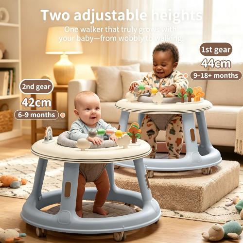 5-in-1 Musical Light Baby Walker, Featuring a Unique Building Block Table Mode, Standing Table, Bouncer, and Stroller Modes. Sturdy Construction with Adjustable Height, Suitable for Babies 6 Months
