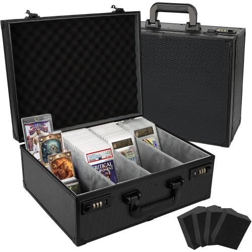 Graded Card Storage Box, Holds 170  PSA/GMA Slabs or 680  Toploaders, 4-Row Trading Card Storage Boxes for Sports Cards Fits 3x4 35pt Cards (Pure Black)