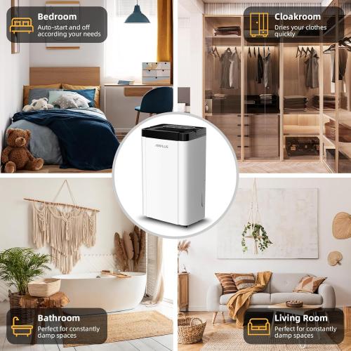 AIRPLUS 4,500 Sq. Ft. 70pint Dehumidifier, Humidity with Auto Shut off, Auto Drain or Manual Drainage, 0.8 gal Water Tank Capacity for Home and Basement