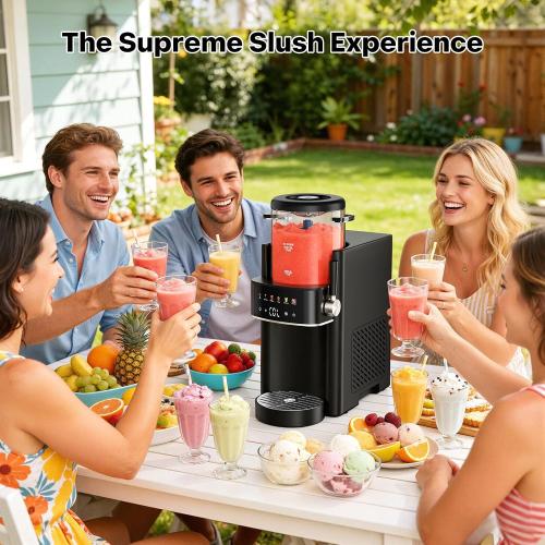 Slushie Machine for Home, Ice Cream Maker, 40OZ Capacity, Black | Slushy Margarita Frozen Drink Soft Serve Ice Cream Machine, 6 Preset, No Ice Needed, Fast Freeze, Temp Control, Easy to Clean