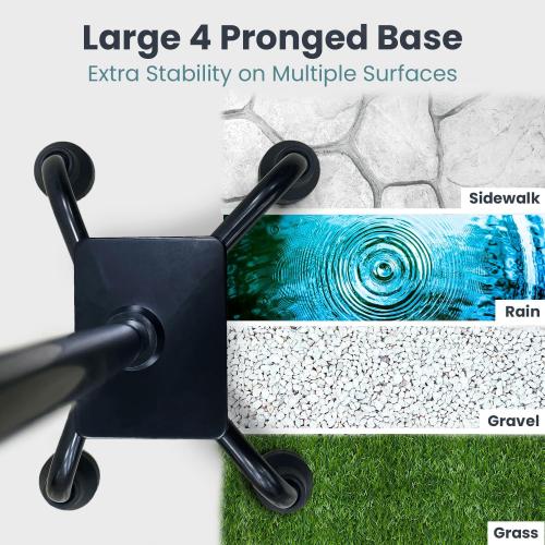 PELEGON Quad Cane (300 lb) - Adjustable Walking Cane with A Large 4 Pronged Base for Extra Balance & Stability, Walking Canes for Seniors, Walking Cane for Men & Women, Walking Sticks