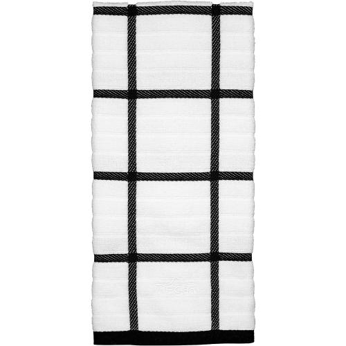 All-Clad Checked Kitchen Towel: Highly Absorbent, Super Soft Long Lasting - 100% Cotton, 17x30 Tea Towel for Cleaning & Drying Dishes, Pans, Glassware, or Countertops, (6-Pack), Black