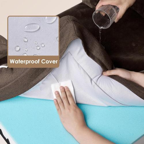 EHEYCIGA Orthopedic Dog Beds for Extra Large Dogs, Waterproof Memory Foam XL Dog Bed with Sides, Non-Slip Bottom and Egg-Crate Foam Big Pet Couch Bed with Washable Removable Cover, Brown