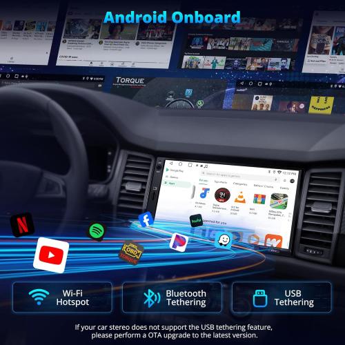 A5L Android Radio 7 Double Din Car Stereo with Backup Camera&DVR Dash Cam, Wireless CarPlay and Android Auto, WiFi/Bluetooth/USB Tethering, DSP/FM/AM/SWC, 2G 32G Touchscreen Car Radio