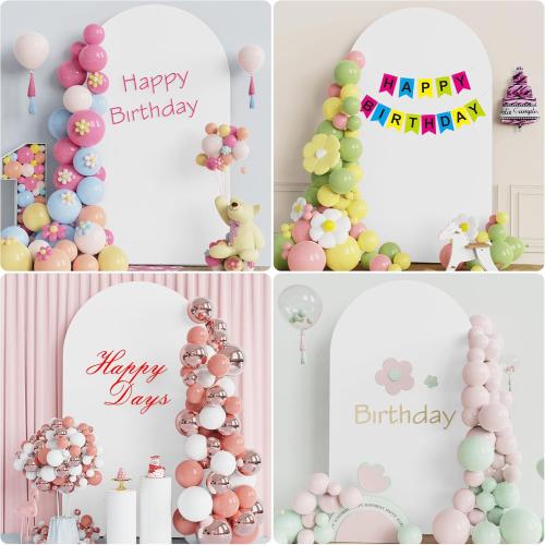 Wokceer Wedding Arch Backdrop Cover 8FT Spandex Fitted Wedding Arch Stand Covers Round Top Chiara Backdrop Cover for Birthday Party Ceremony Banquet Decoration White