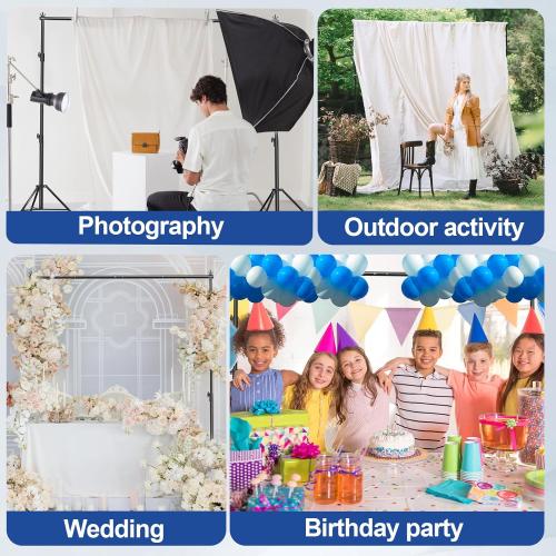 Size 10x10 Photo Video Studio 10 x 10ft Heavy Duty Backdrop Stand, Adjustable Photography Background Support System Kit with Shock-Proof Spring, Carrying Bag, 6 Clamps