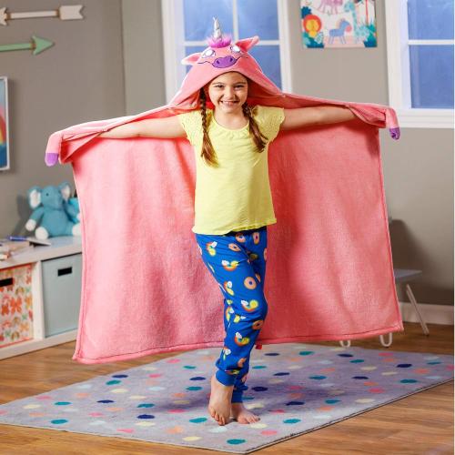 2021 Version Bright Eyes Blanket - Super Soft Blanket for Kids with LED Lights - Hooded Blanket, Robe, Comfy Throw Blanket, Unicorn; Warm Fuzzy Blanket, Animal Blanket, Machine Washable