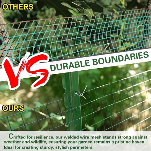 Hardware Cloth 1/2 inch 36in x 100ft Chicken Wire, Green Garden Fence, 19 Gauge, Vinyl PVC Coated Metal Welded Wire Mesh for Preventing Snakes, Raccoons, Foxes, Poultry Netting