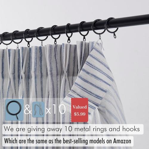 LIMON HOME Bathroom Curtains Window for Blue Cafe Curtains 24 Inch Length,Light Blue on Neutral Short Curtains 2 Panels