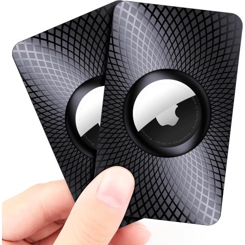 Compatible with Apple AirTag (1st & 2nd Generation), Ultra Thin AirTag Wallet Holder 2 Pack, Slim AirTag Card Holder Case for Purse, Handbag, Backpack, or Clutch