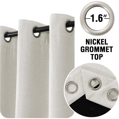 H.VERSAILTEX 90% Boho Blackout Curtains for Bedroom, 84 Inch, Heather Ivory