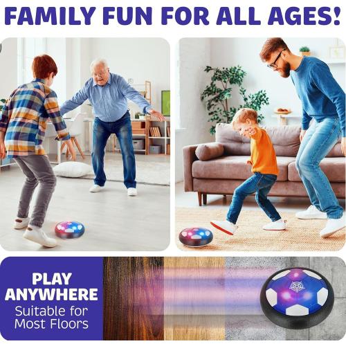 Atlasonix Hover Soccer Ball - Indoor Soccer Ball, Indoor Flying Toy Games (2 Floating Disk) Boy Birthday Gifts, Indoor Silent Game | 2 in 1 Pack