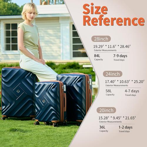 Rosamo 10 piece Luggage Set Expandable Suitcase 22x14x9 Airline Approved Carry on, ABS Hard Case Suitcases with Spinner Wheels,TSA Lock