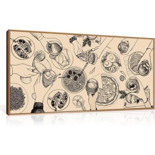 Ausril Cheers Bar Wall Art Framed Canvas Set - Vintage Drink Cocktail Painting, Modern Party Decor, Abstract Friend Pub Prints for Kitchen, Dinning Room, Restaurant, Living Room, Bar - 20x40 Inch