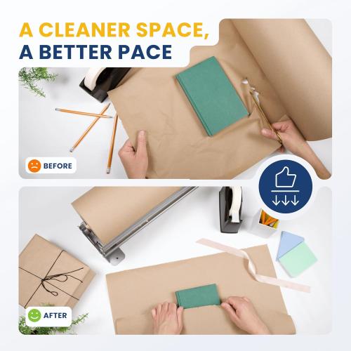 DIY Crew 36 Inch Paper Roll Dispenser and Cutter - Heavy-Duty Wall Mountable, Non Slip Tabletop - Kraft, Freezer, Butcher Paper - Up to 1000ft Rolls