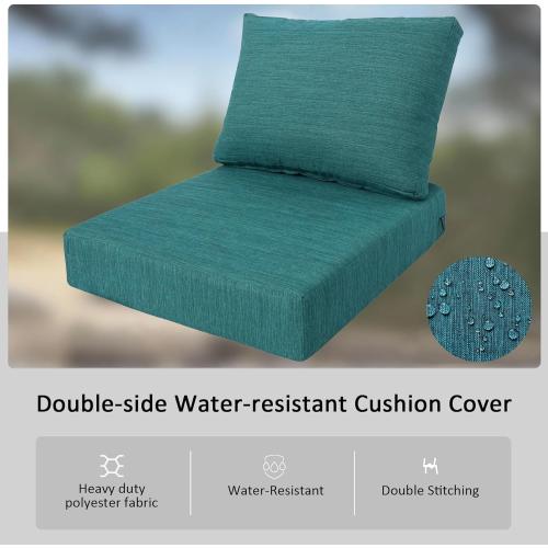 19x19 Outdoor Universal Cushion Set of 1, Patio Cushions with Handles & Ties, Water-Proof Stain-Resistant UV Resistant Weather Resistant High Resilience Foam with YKK Zippers, Malachite