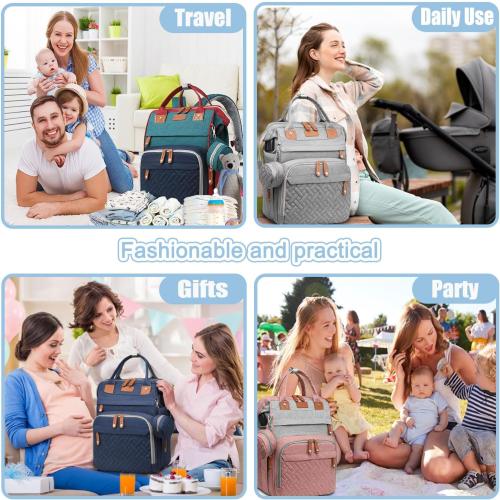 Diaper Bag Backpack Baby Bag for Mom Dad with Changing Pad, 19 Pockets, Large Waterproof Travel Baby Girl Boy Toddle Diaper Bag with Insulated Pocket, Baby Shower Gifts, Black