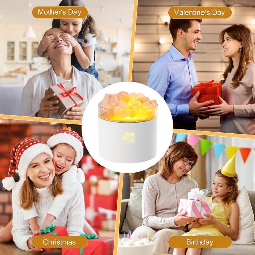 Essential Oil Diffuser - Black Himalayan Salt Lamp Diffuser for Bedroom Yoga Hotel SPA - 7 Colors LED with Peaceful Sleep - Gifts for Women Men