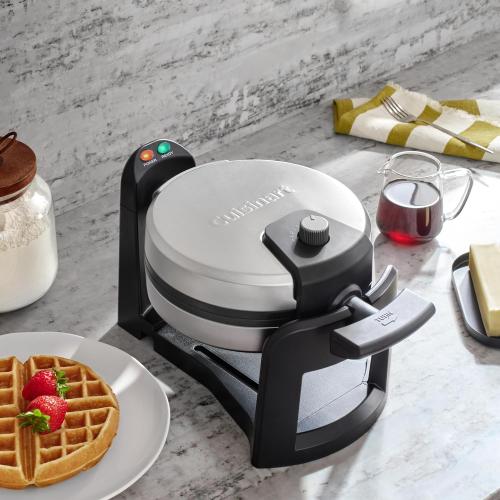 Cuisinart Round Flip Belgian Waffle Maker, 1 thick Belgian-style Waffle, WAF-F30NAS