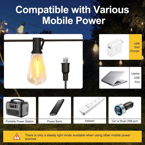 Size 60ft Stright Solar Powered String Light 240FT with Remote Control 8 Light Modes, Weatherproof Shatterproof ST38 LED Bulb, Total 60 Sockets, 1 to 4 Splitter cord String Lights (End to End 60FT, Total 240FT)