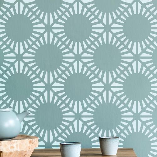 STENCILOGY® / ARNO - 24 x 35 XL Wall Stencil, Large Allover Wall Stencils for Painting, Stencils for Walls, Large Floral Geometric Wall Stencil
