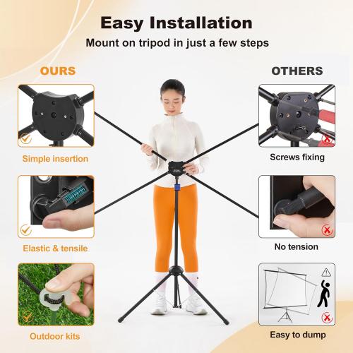 Size 16:9 Outdoor Projector Screen 100 Inch, 16:9, High Gain, Projector Screen with Stand, Wind-resistant Design for Portable Projection Screen Outdoor, With Ropes and Spikes, 4K Image for Home Theater, Camping