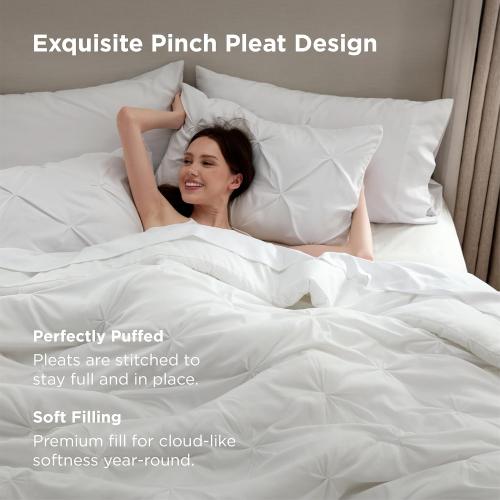 Bedsure White Comforter Queen - Bed in a Bag Queen Size Bedding 7 Pieces, GentleSoft™ Marshmallow Comforter Set, All Season Down Alternative Comforter with Sheets, Pillowcases & Shams