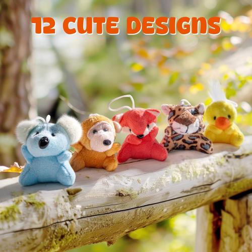 Sofier 12 Packs Mini Stuffed Animals Bulk Party Favors For Kids Treasure Box Toys Classroom Plush Toys Claw Machine Key Chains Carnival Prizes Small Valentine Halloween Stocking