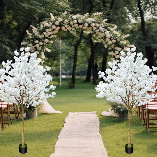 Artificial Cherry Blossom Tree 8.5ft, White, Fake Cherry Tree for Wedding, Home, Office, Living Room, Indoor/Outdoor Decor
