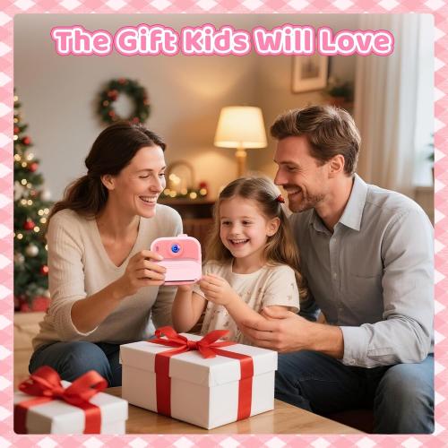 Kids Camera Instant Print: 1080P HD Digital Camera for Kids - Girls for Age 3-12 - Toddler Cameras Toys Gift for 4 5 6 7 8 9 10 11 Years Old - Cool Presents Ideals for Birthday Pink