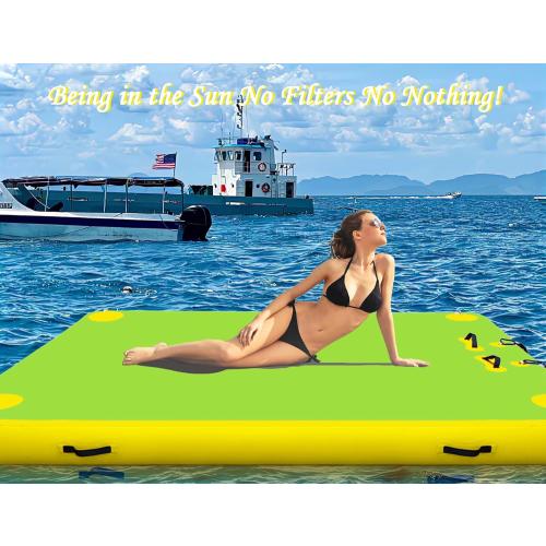 Inflatable Floating Dock for Lakes, Thick and Extra Wide Lake Floats for Adults, Non-Slip Air Dock Platform with Portable Carrying Bag, Floating Platform Island for Pool Beach Ocean