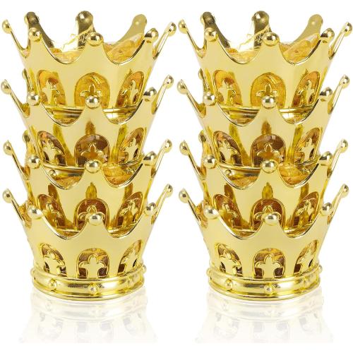 WUWEOT 36 Pack Crown Candy Holder, Party Favors Fillable Crown Goblet with Pouch, Decorative Gold Candy Favor Containers for Birthday Party Supplies
