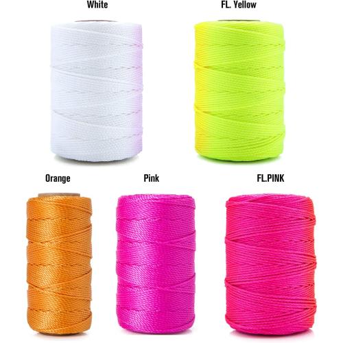 Mason Line, 1000 Feet #18 Braided Nylon Mason line String Perfect for Masonry Jobs and for The Layout of General Construction, Gardening, DIY Project, Fluorescent Pink