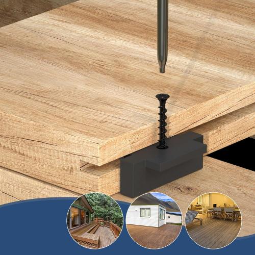 600PCS Hidden Fasteners Deck Fastener Clip Universal Nylon Clips Decking Fasteners Preloaded T Clips for Installing Composite Deck Boards
