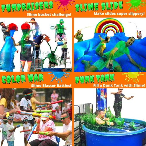 PARTY GOAT Instant Green Slime Powder. Bulk Slime Kit. 25 Gallons. Mix with Water to Make Large Buckets to Pour on People or Fill a Kids Pool