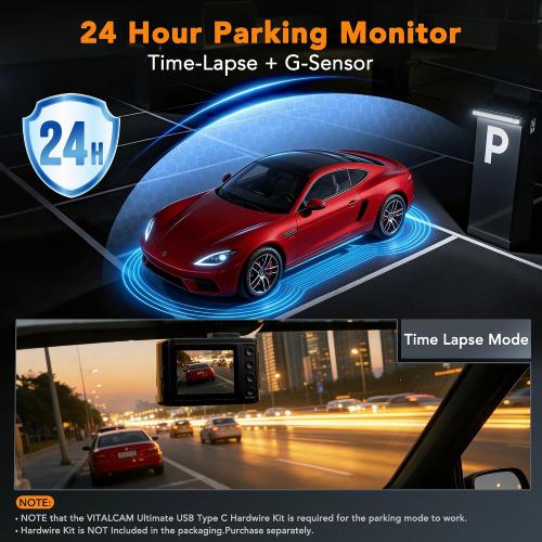 4K Dash Cam Front and Rear, STARVIS 2 Night Vision, Free 64GB Card, 5GHz WiFi with App, Built-in GPS, Dash Camera for Cars 170° Wide Angle, 3 IPS Screen, Loop Recording, 24H Parking Monitor