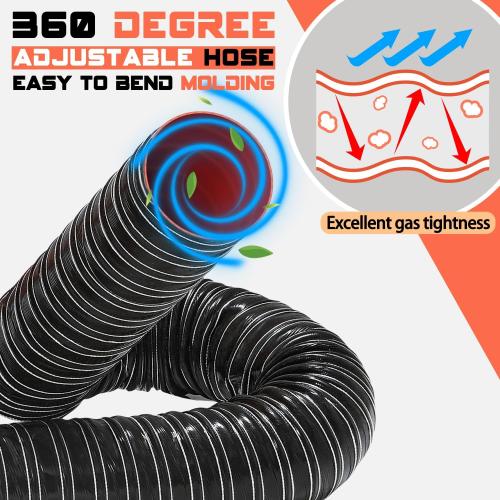 3 in Intake Hose Automotive Air Duct Hose Length 3 Meter (10 Feet) Double-layer Silicone Flexible Brake Cooling Ducting Induction vacuum hose for Air System (Black)