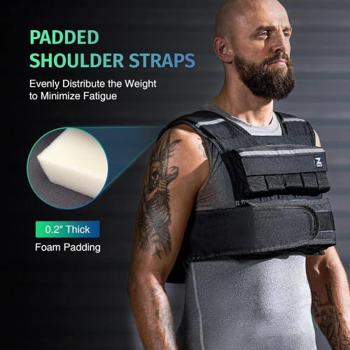 ZELUS 23lb|45lb Weighted Vest with Iron Weights for Exercise, Adjustable Weight Vest for Men, Workout Vest for Home Workouts Cardio Strength Training Weight Loss