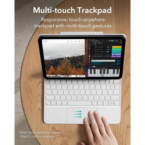 ESR for iPad Air 11 inch Case with Keyboard M4/M3/M2 (2026/2025/2024), iPad Pro 11 & Air 5/4th Magic Keyboard Case, Easy-Set Floating Cantilever Stand, Precision Multi-Touch Trackpad, White